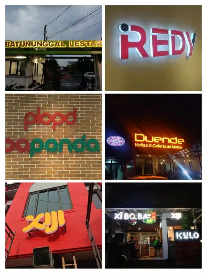 Pembuatan dan Pemasangan Neon Box Huruf Timbul