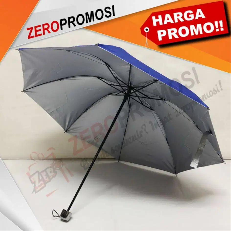 Souvenir Payung Lipat 3 Kode L3 355 Anti Panas Lapis Silver Bisa Cetak