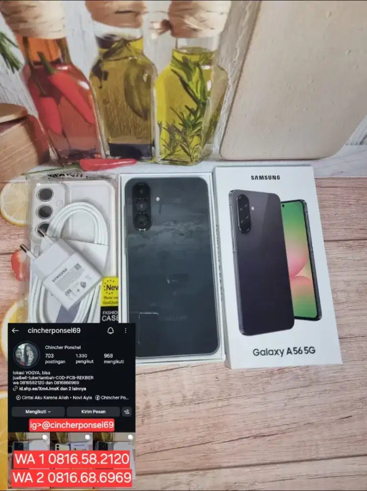 Jual hp likenew SAMSUNG A56 5g 12/256 mulus grns 02 2027 free adaptor