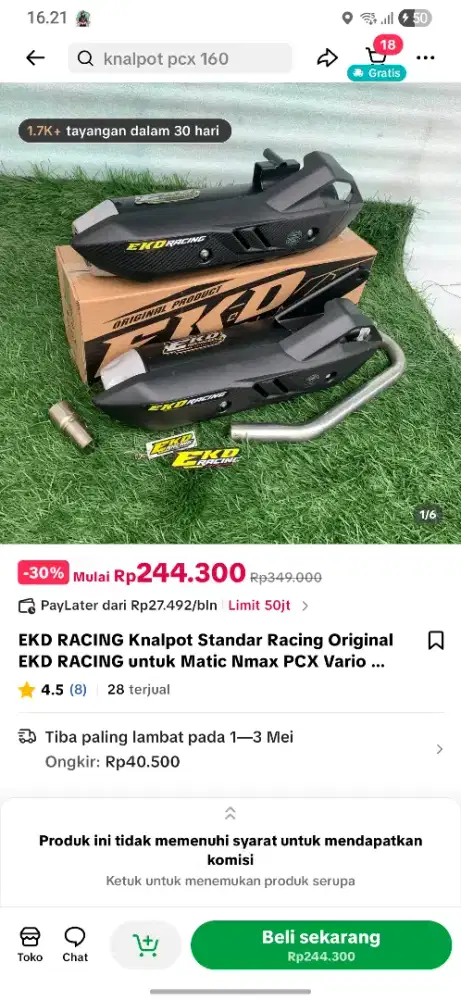 Knalpot Vario 125 old