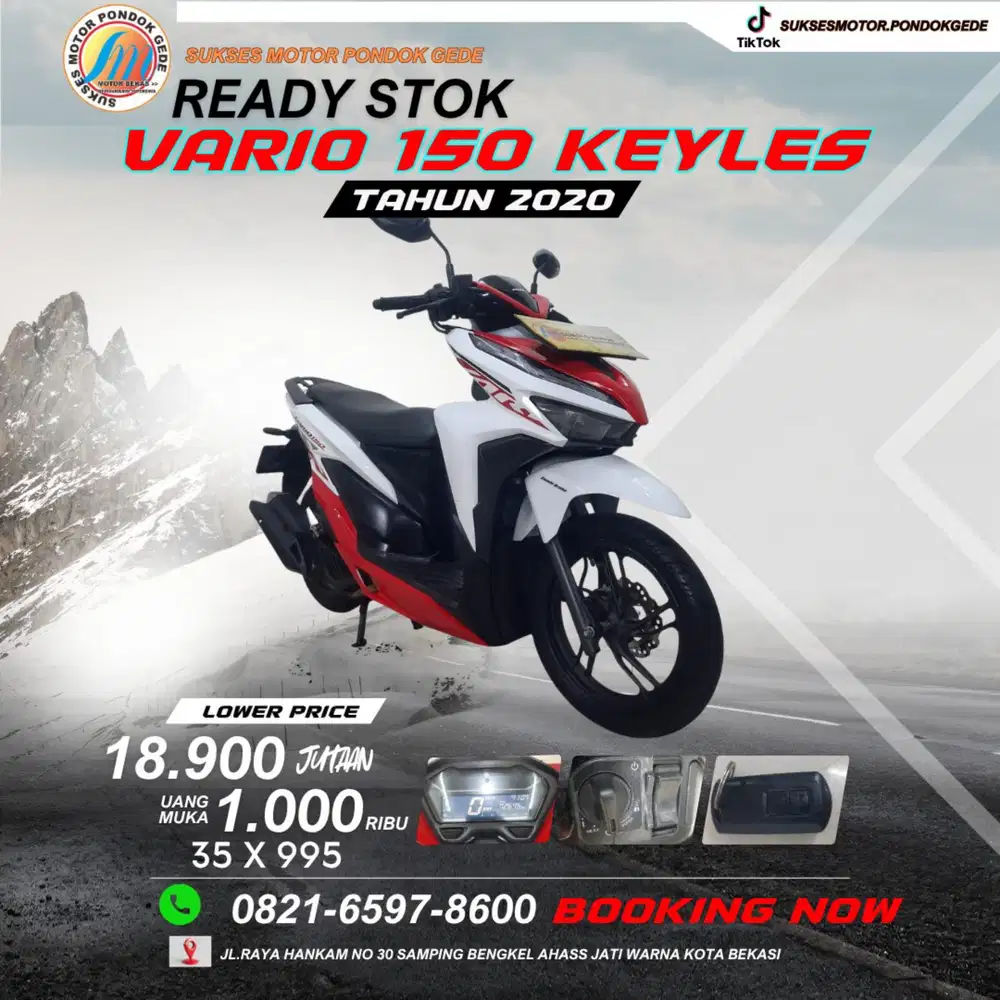 VARIO 150 KEYLES TAHUN 2020 KTP DAERAH BISA BELI CASH ATAU KREDIT