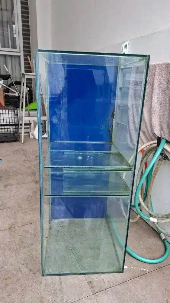 Aquarium bekas louhan panjang 1 meter 2 tank