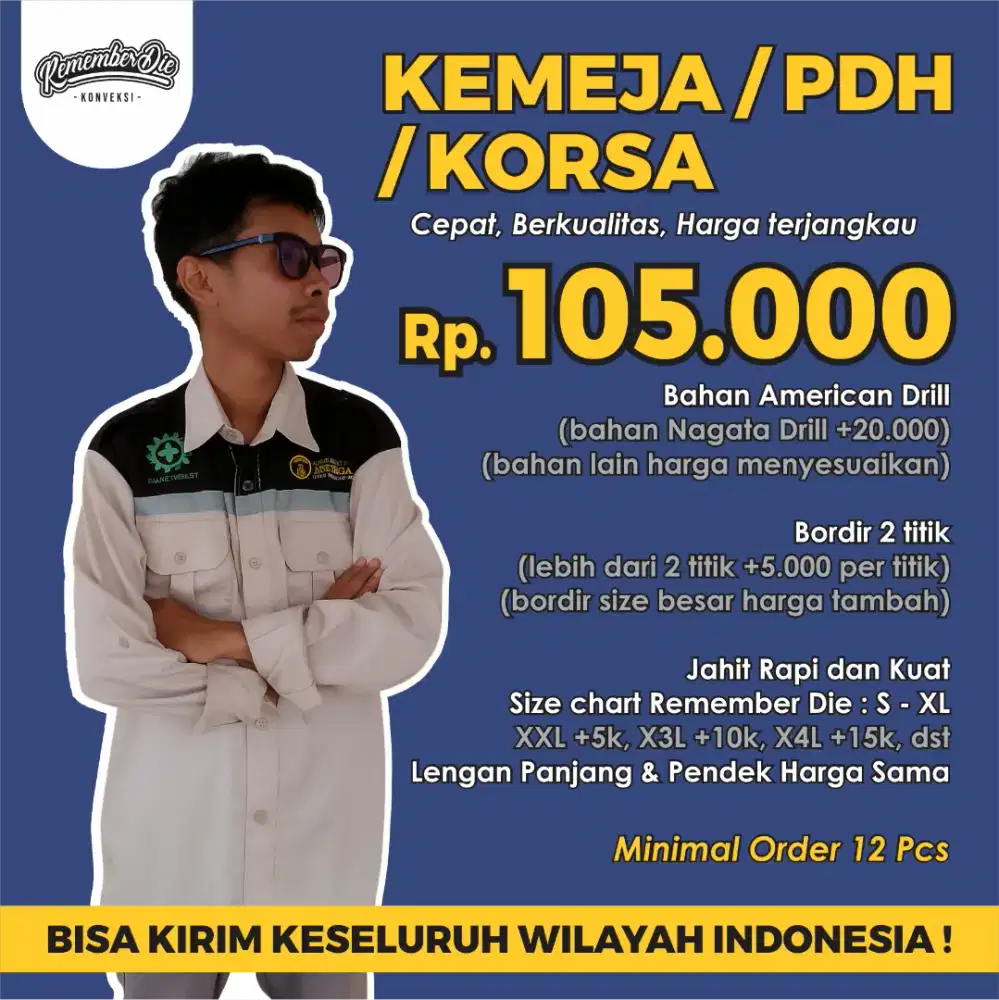 Kemeja Organisasi / Korsa / Kemeja PDH / Baju Seragam