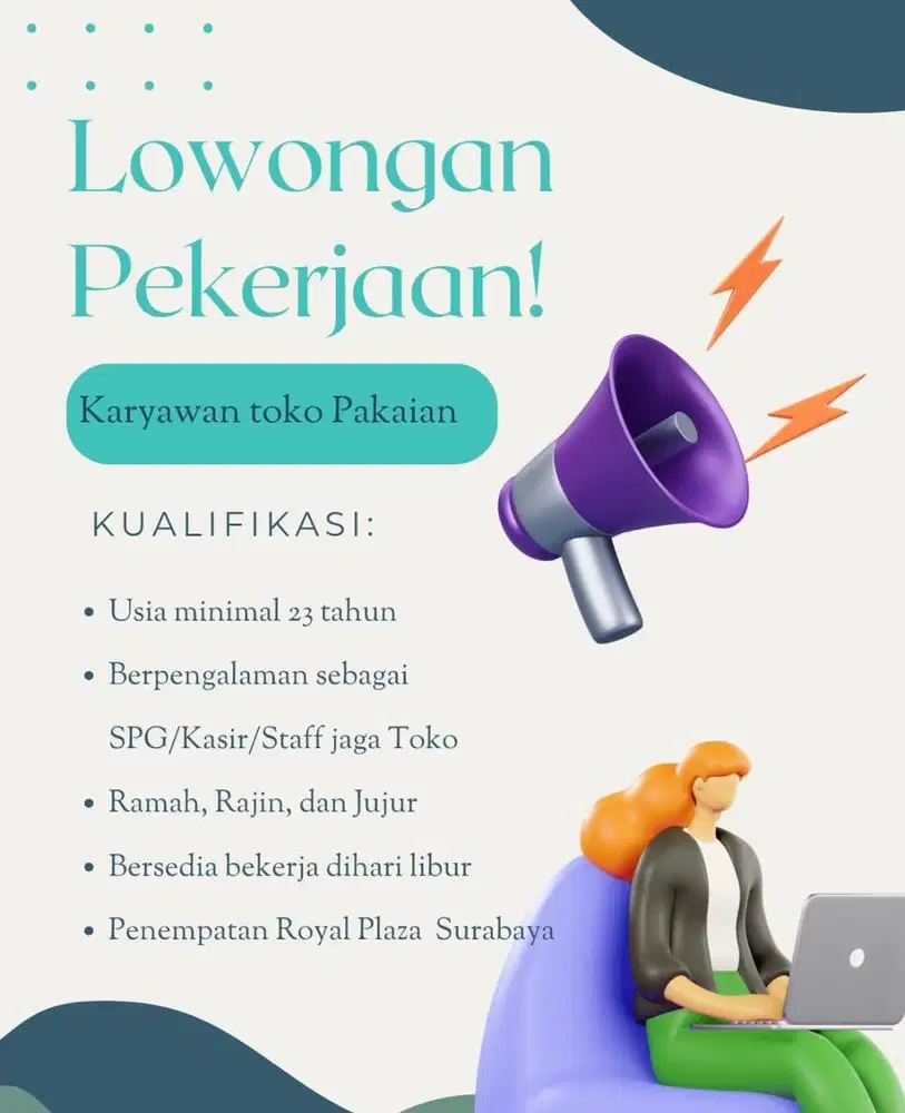 Dibutuhkan KARYAWAN toko baju