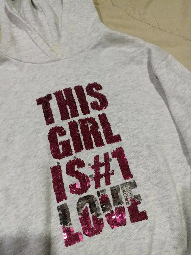 ZARA Girls collection sequin grey hoodie