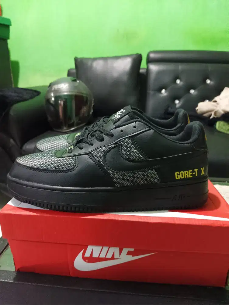 Nike Air Force One Black Goretex Size 44 Lok Bandung