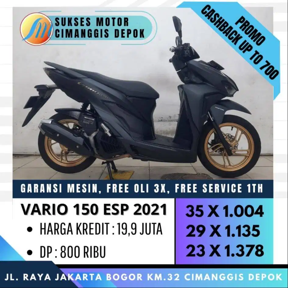 VARIO 150 ESP SPORTY 2021 CASH KREDIT DP 800 [SUKSES MOTOR]