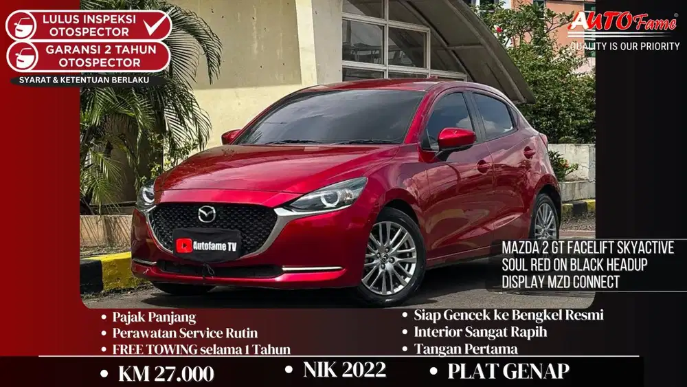 Mazda 2 GT Facelift Skyactive Soul Red On Black NIK 2022