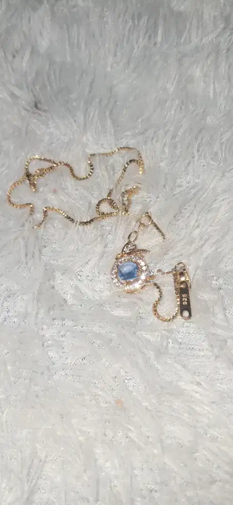 Kalung liontin biru kode 925