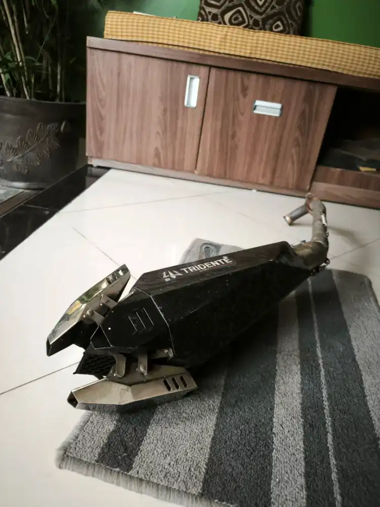 Knalpot 110cc-160cc tridente scorpion+bonus pipa leher CREED