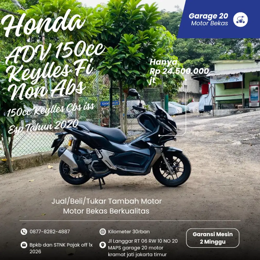 Honda Adv 150cc Keylles Cbs iss Esp Fi Tahun 2020 Pajak Off