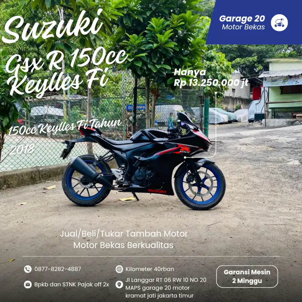 Suzuki GSX R 150cc Keylles Fi Tahun 2018 Pajak Off