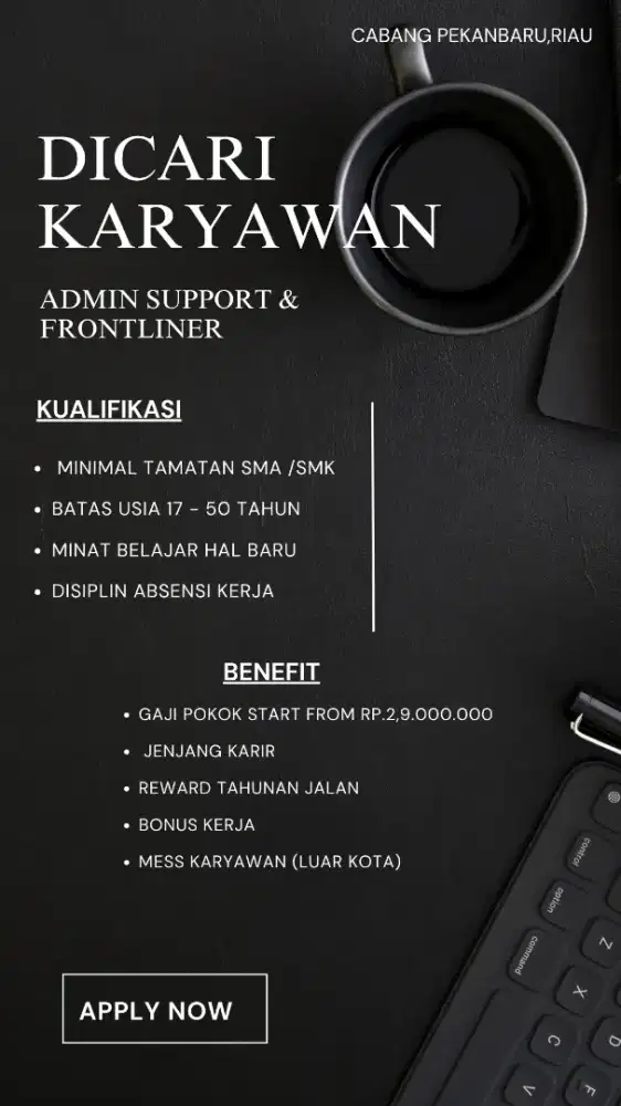 Penerimaan Karyawan Pekanbaru 2026