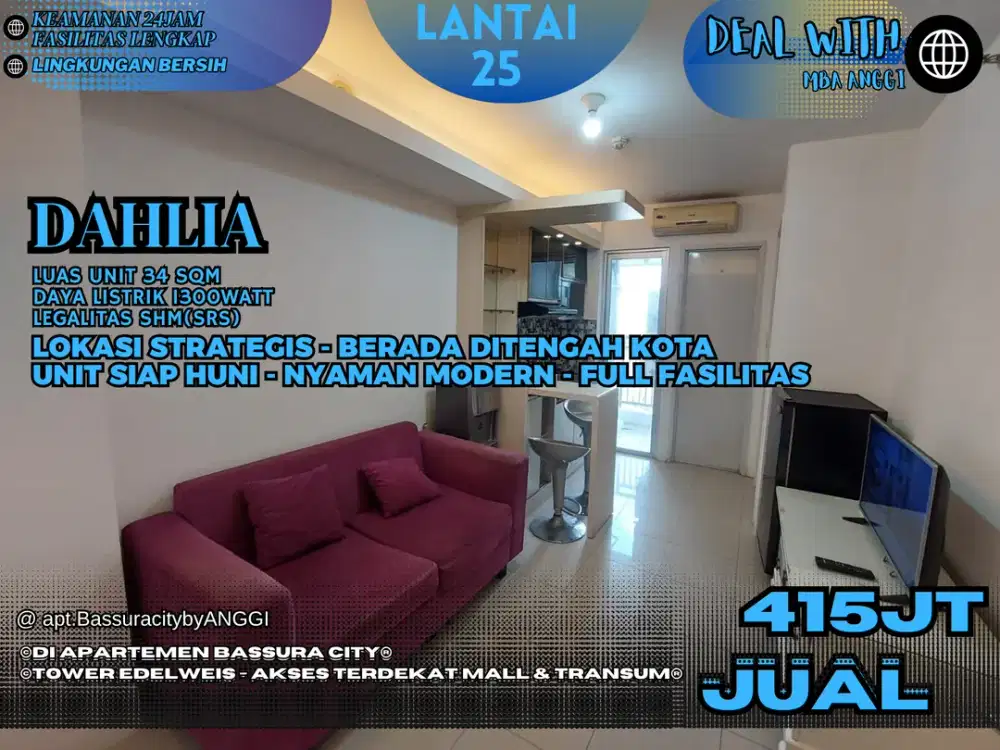 TURUN HARGA JUAL SAMPING MALL - DAHLIA - SEMI FURNISHED - BASSURA CITY