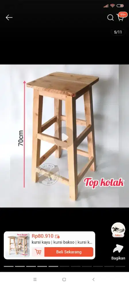 Kursi Bar Kayu second