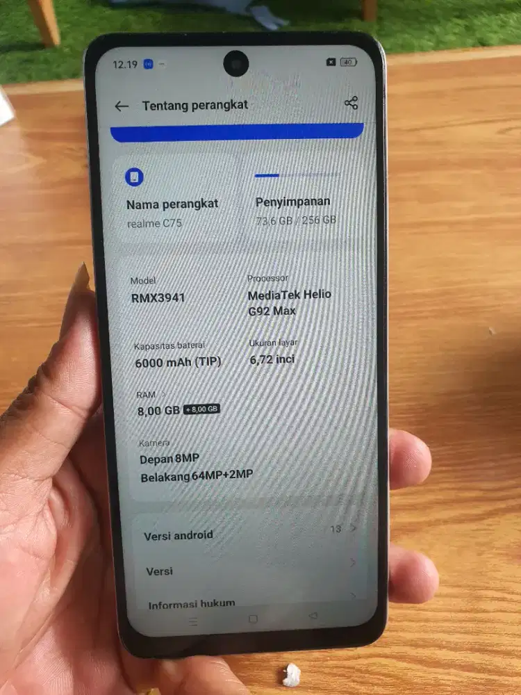 Realme c75 8+8 internal 256