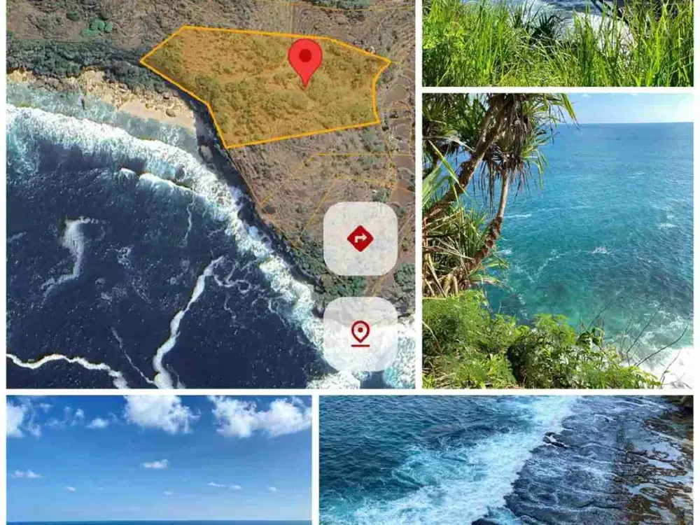 Tanah Pinggir Tebing Laut Jogja – SHM 12.860m² View Samudra, Cocok Villa Resort