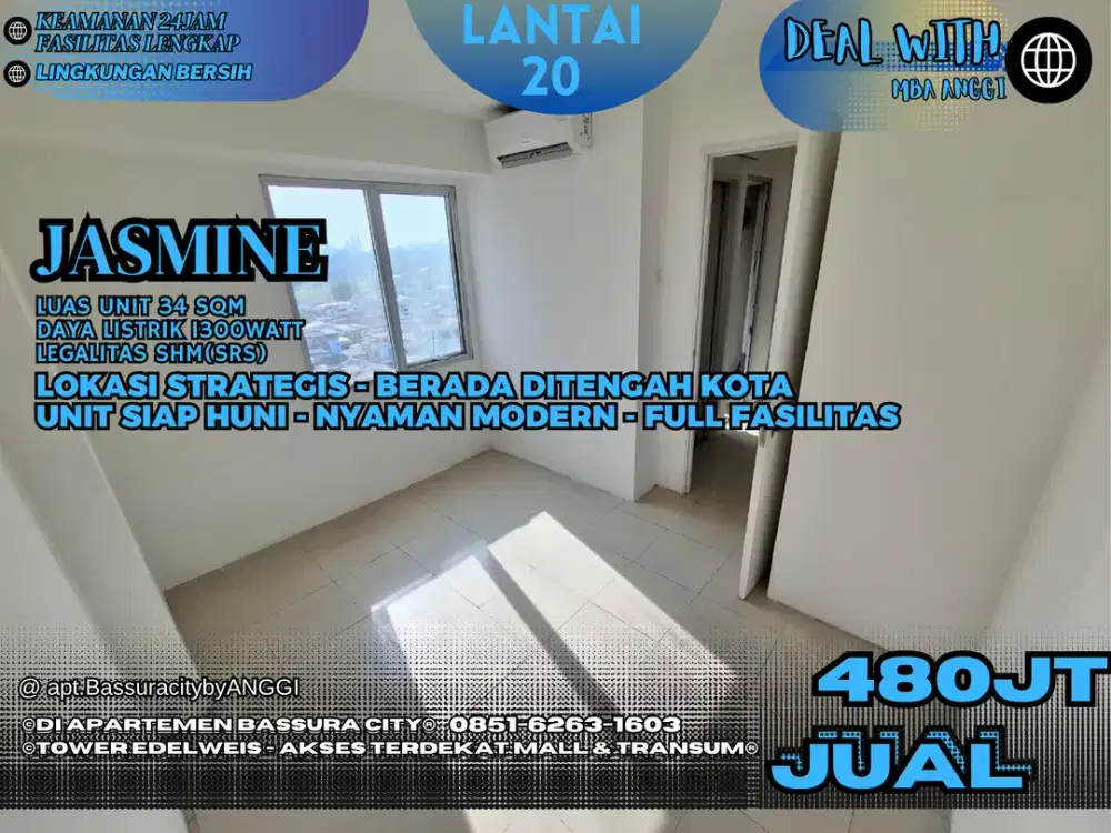 JUAL ATAS MALL CATTLEYA UN FURNISHED SHM APARTEMEN BASSURA CITY - BISA KPA