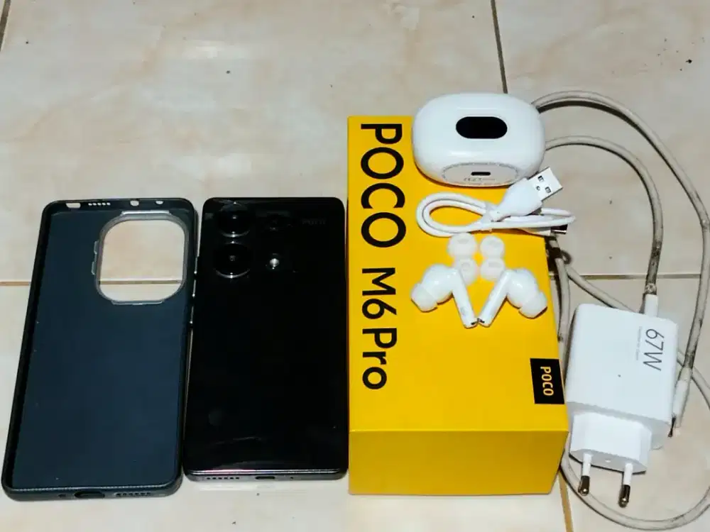 Jual Poco M6 pro + earbud merk robot.