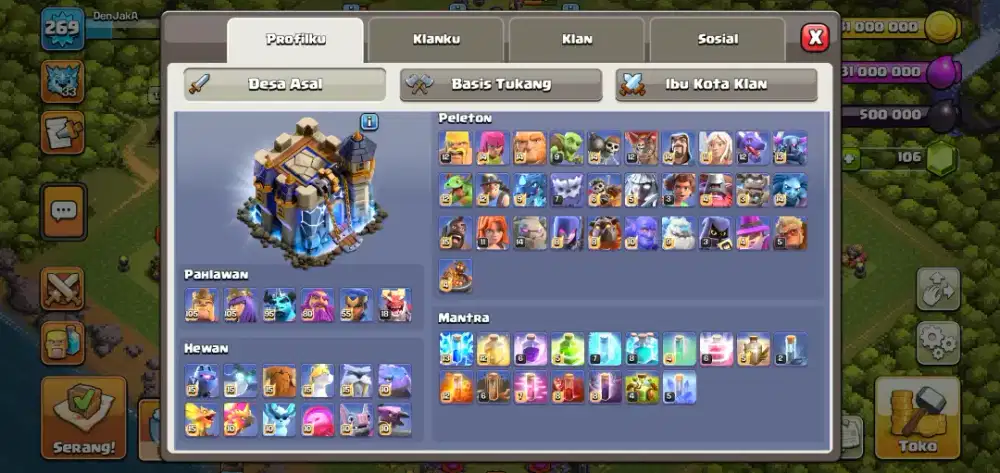 COC TH 18 UP HERO MAX (COD)