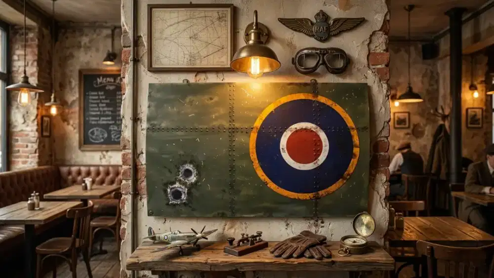 Hiasan decor panel body pesawat tempur ww2 retro lawas vintage antik