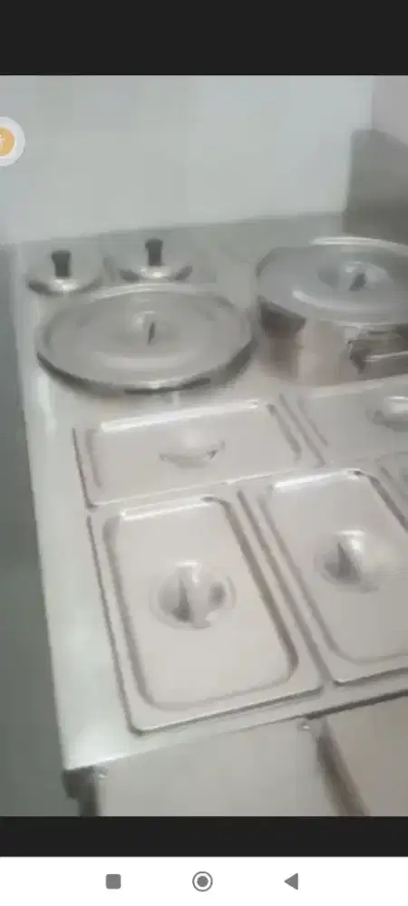 Meja stainless dan kompor mie Stainless