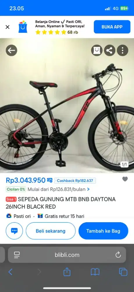 Sepeda MTB BNB daytona UK 26