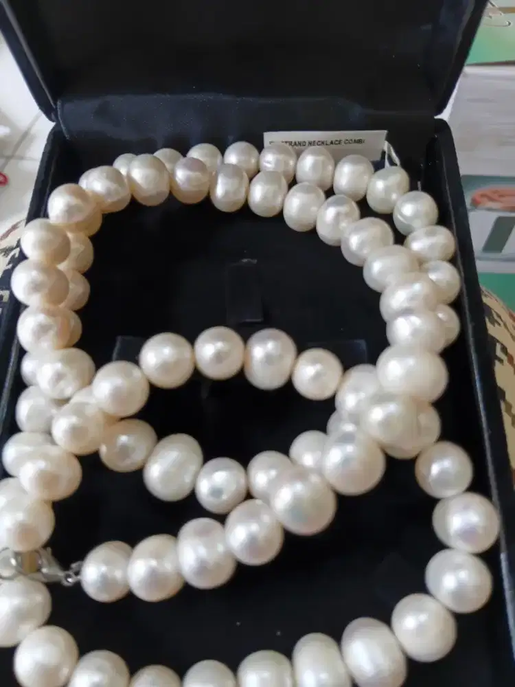 Jual MURAH Kalung CANTIK Full MUTIARA ASLI LOMBOK + box & Sertifikat
