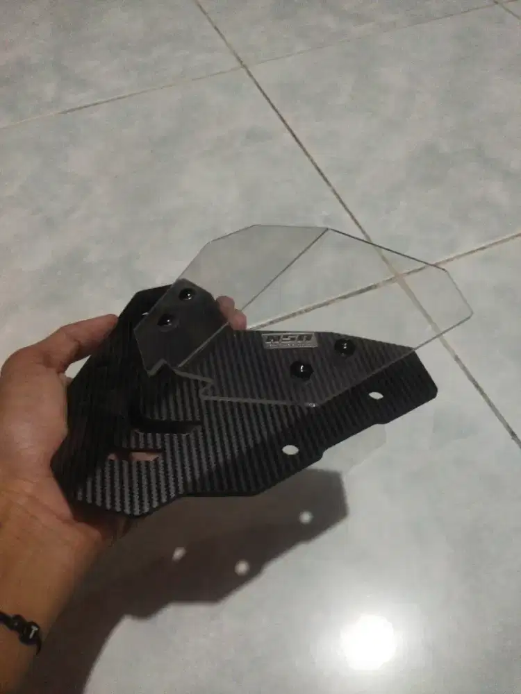 NSA Windshield Double Layer Aerox 155 Carbon - Akrilik