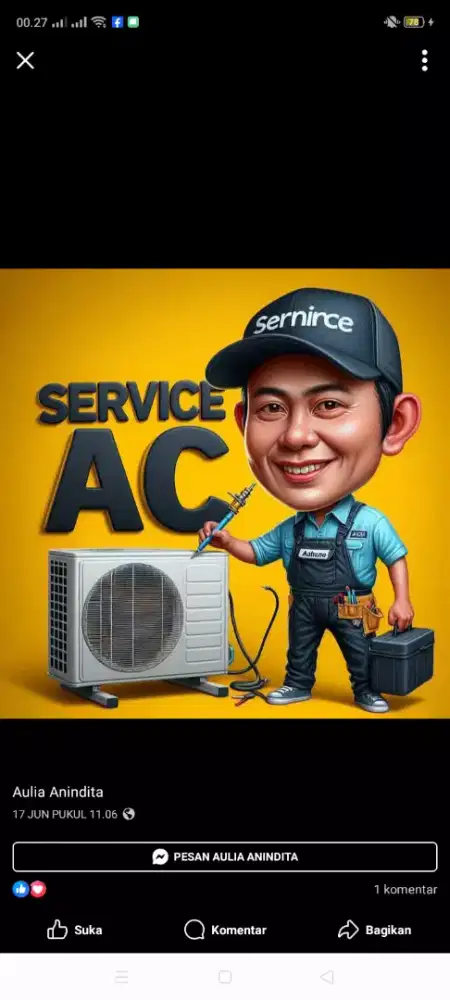 Menerima semua merk ac..cuci AC 70rb