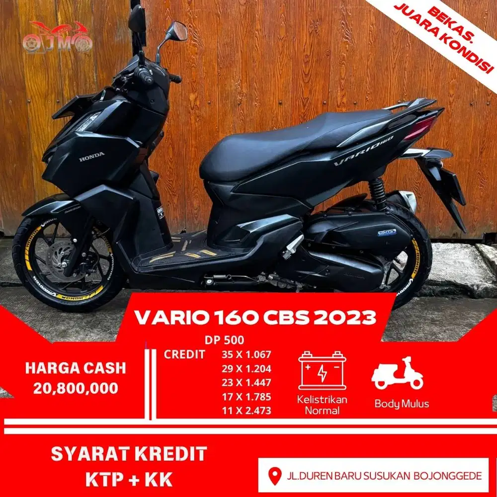 NEW VARIO 160 CBS 2023 DP MULAI 500 RB ANGSURAN RINGAN PROSES MUDAH