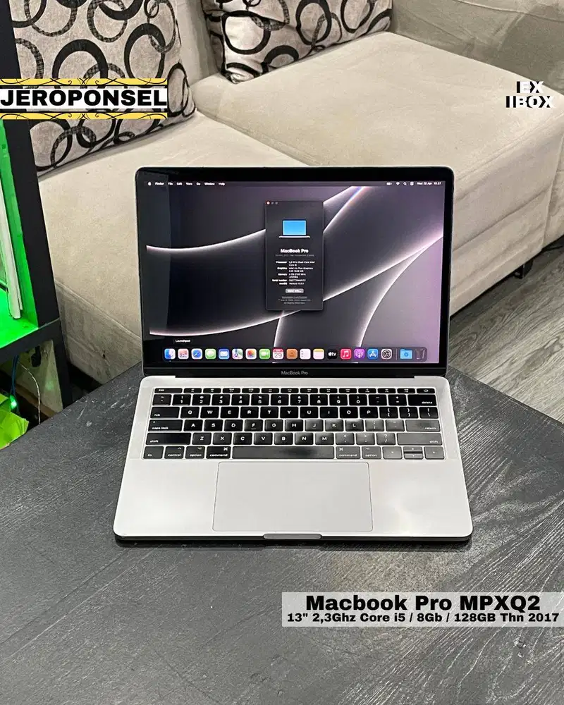 MACBOOK PRO 2017 13” 8/128GB GRAY EX IBOX MULUS ORIGINAL GARANSI