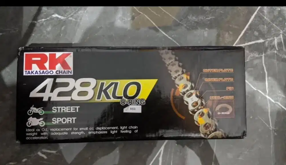 Rantai RK Japan Chain 428 KLO 0-Ring 140L Red