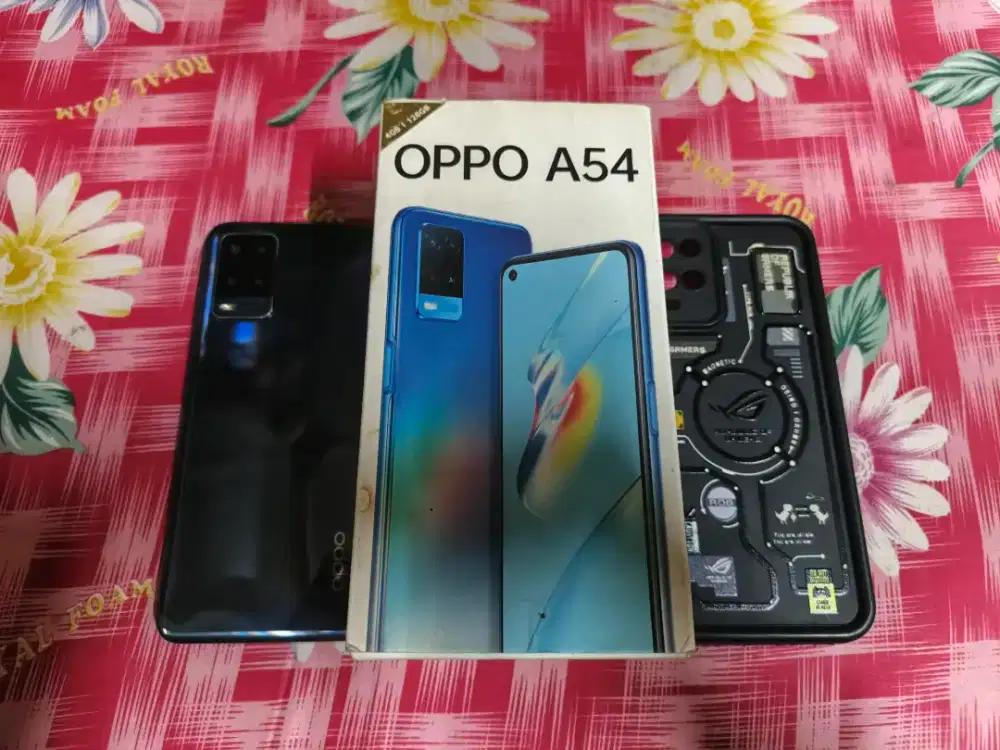 Oppo A54 Black 4/128 Fullset Lecet Pemakaian Siap Pakai Normal semua