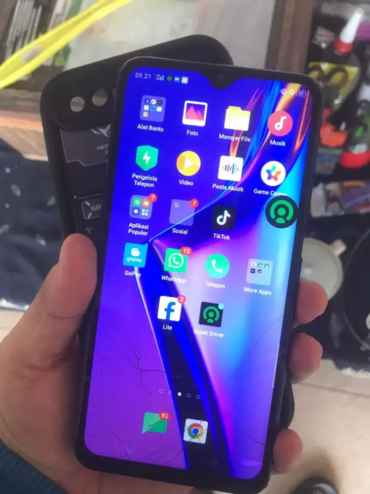 Oppo a12 ram 3/32 layar retak normal