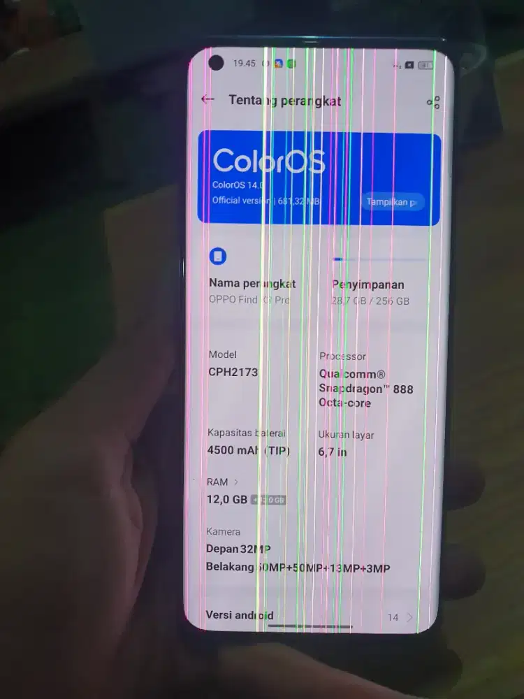 Oppo Find x3 pro 12+12 internal 256