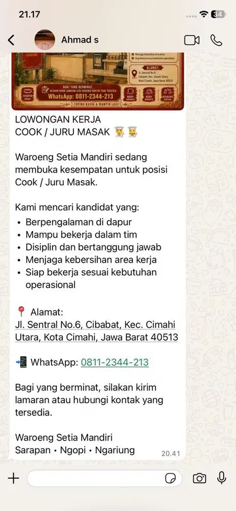 Loker cimahi cooker
