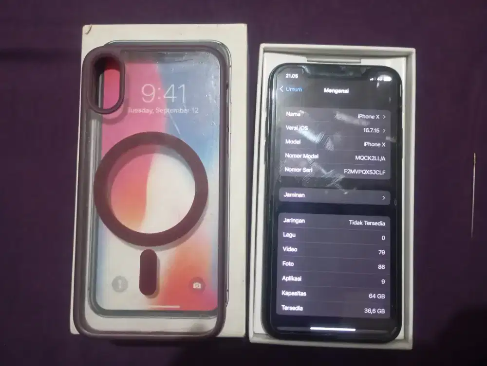 Iphone X 64 gb fullset ex inter all operator