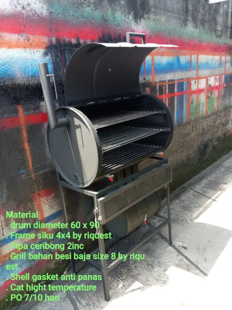 Smoker & pengasapan BBQ daging, ikan, dll.