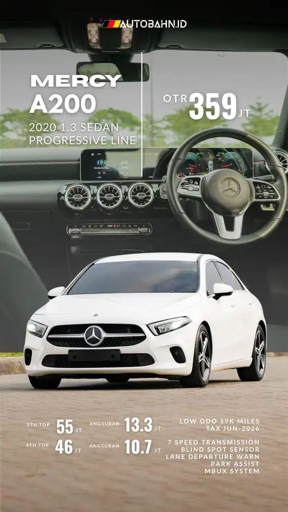 Rasa Baru! Mercedes Benz A200 1.3 Progressive Line Sedan 2020 c200