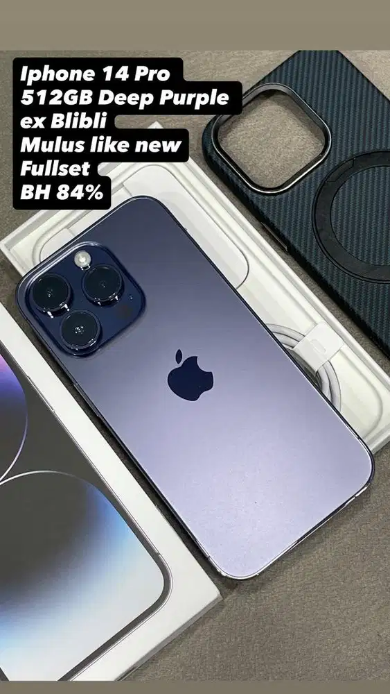 Iphone 14 Pro 512GB Deep Purple ex BliBli Like New