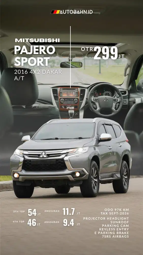 SUV KING! Pajero Sport Dakar 4x2 AT 2016 Warranty