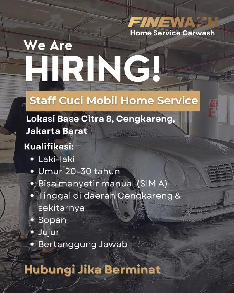 Driver + Cuci Mobil Mewah