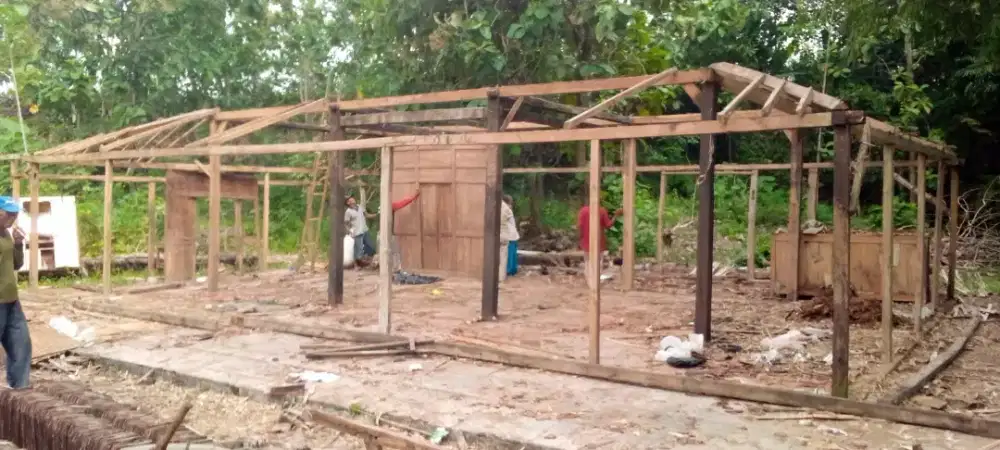 Rangka limasan kayu jati soko 14cm