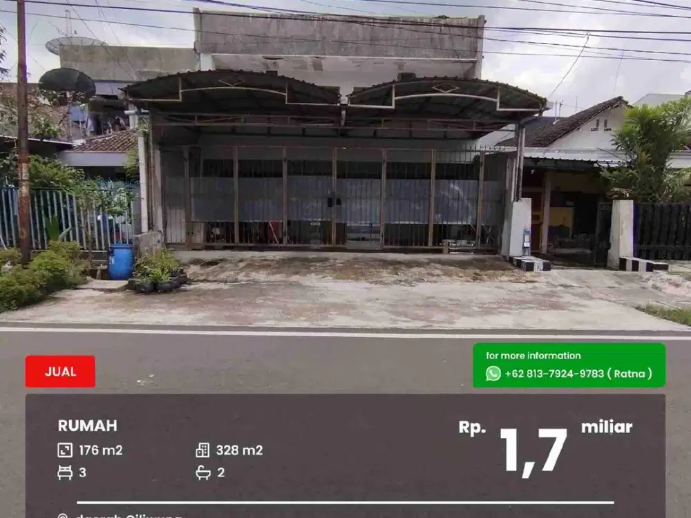 Rumah 2 Lantai dekat jalan raya Ciliwung