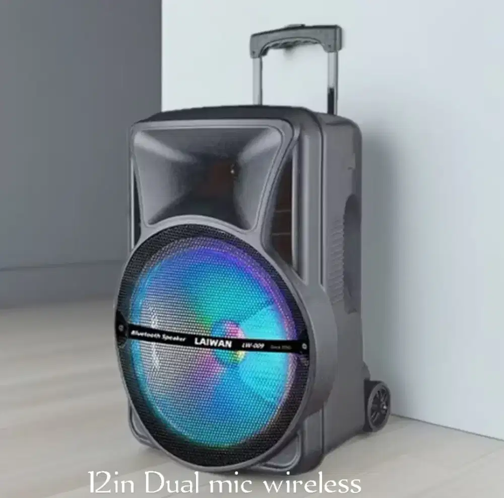 Speaker bluetooth karaoke 12 in dual mic wireless
