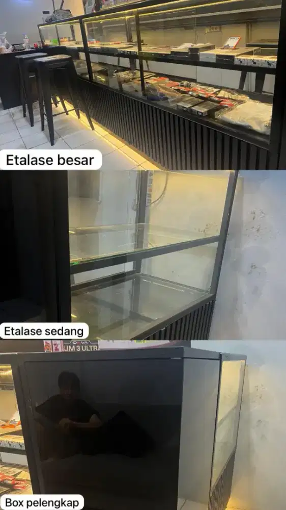 etalase besar dan kecil