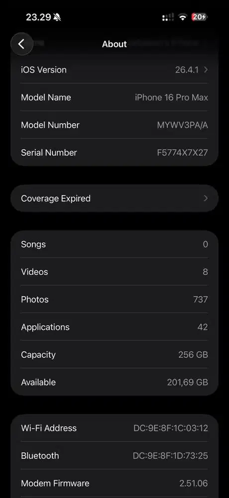 Iphone 16 PM 256 ex ibox