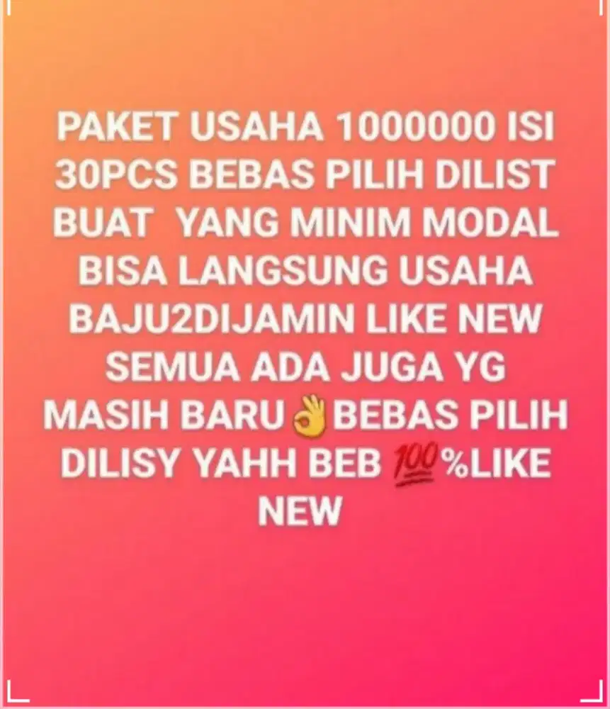PAKET USAHA Bebas pilih