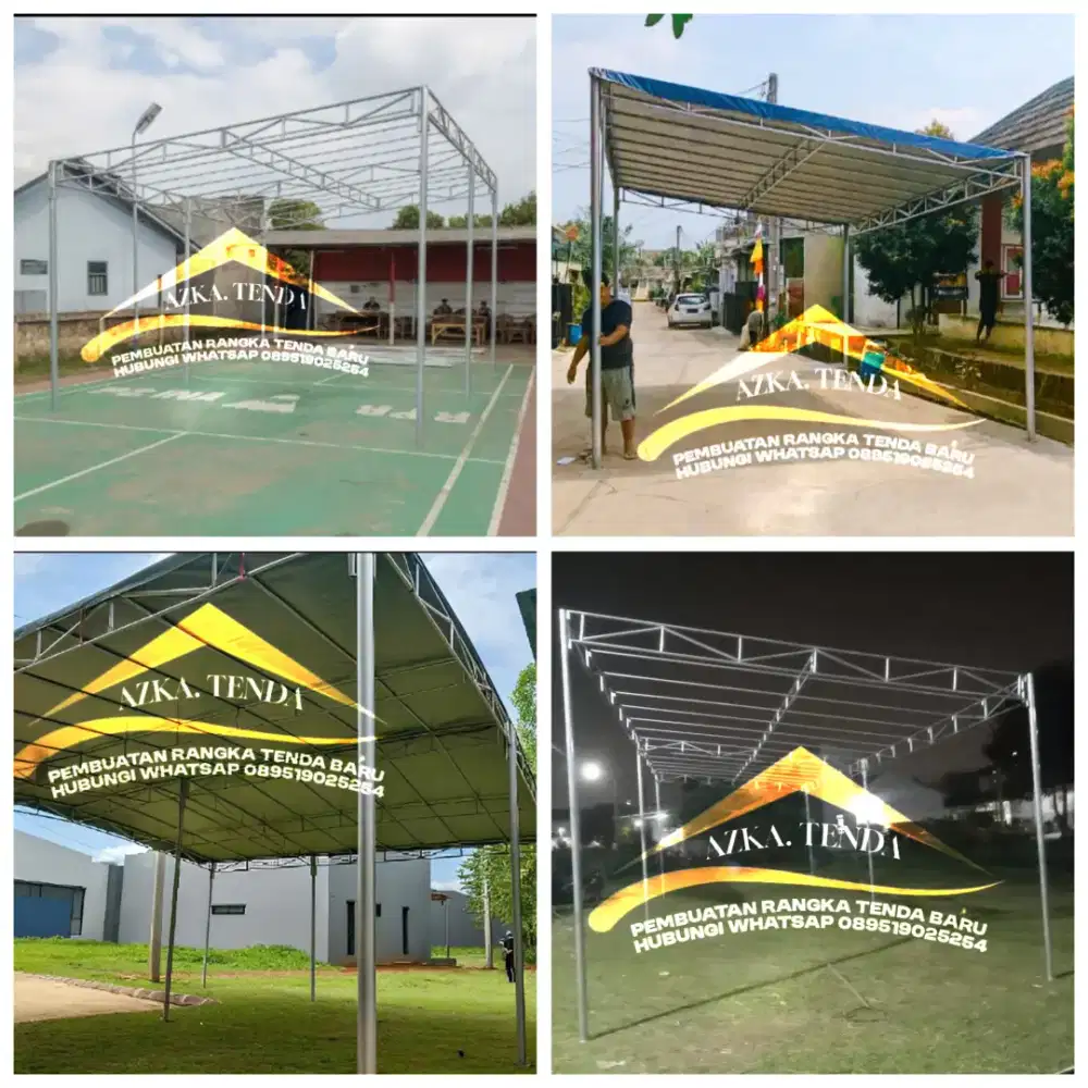 Tenda warga dan lingkungan ukuran 4x8 4x12 5x8 5x12 berbagi macam